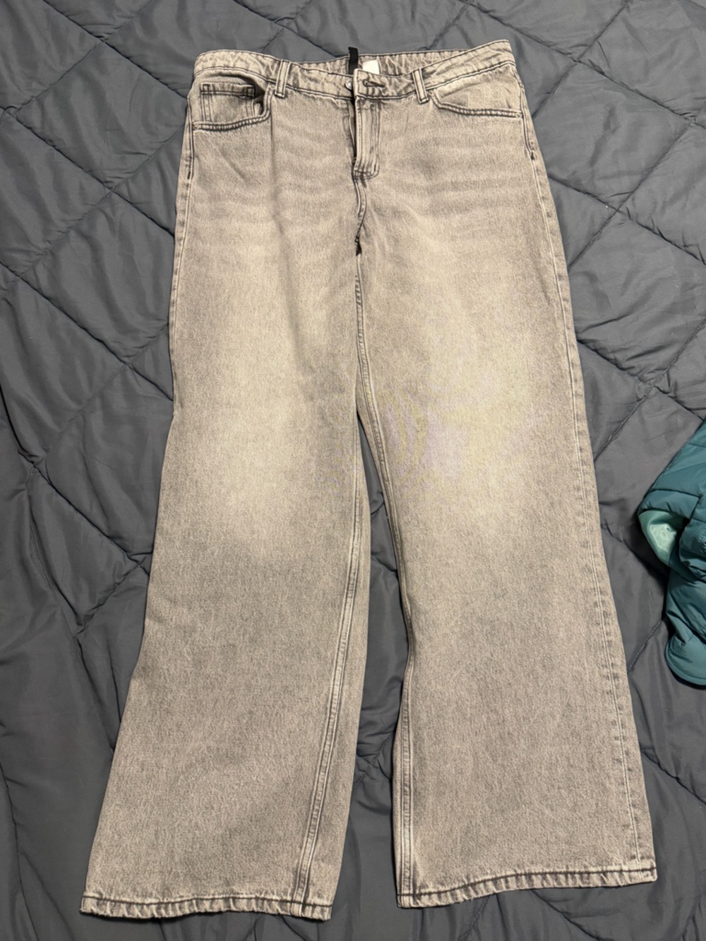 H&M Light Gray Washed Straight Leg Jeans